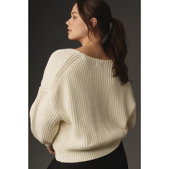 Anthropologie Maeve | V-Neck Sculptured Pullover Sweater ~ XLP - Picture 3 of 12